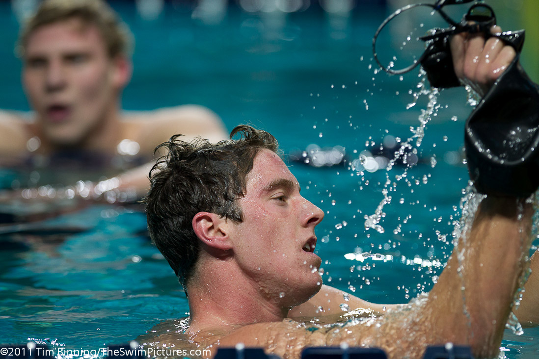 Conor Dwyer of the USA following the 400m Individual Medley at the 2011 Mutual of Omaha Duel in the Pool held December 16 and 17, 2011 at Georgia Tech University in Atlanta, Georgia.