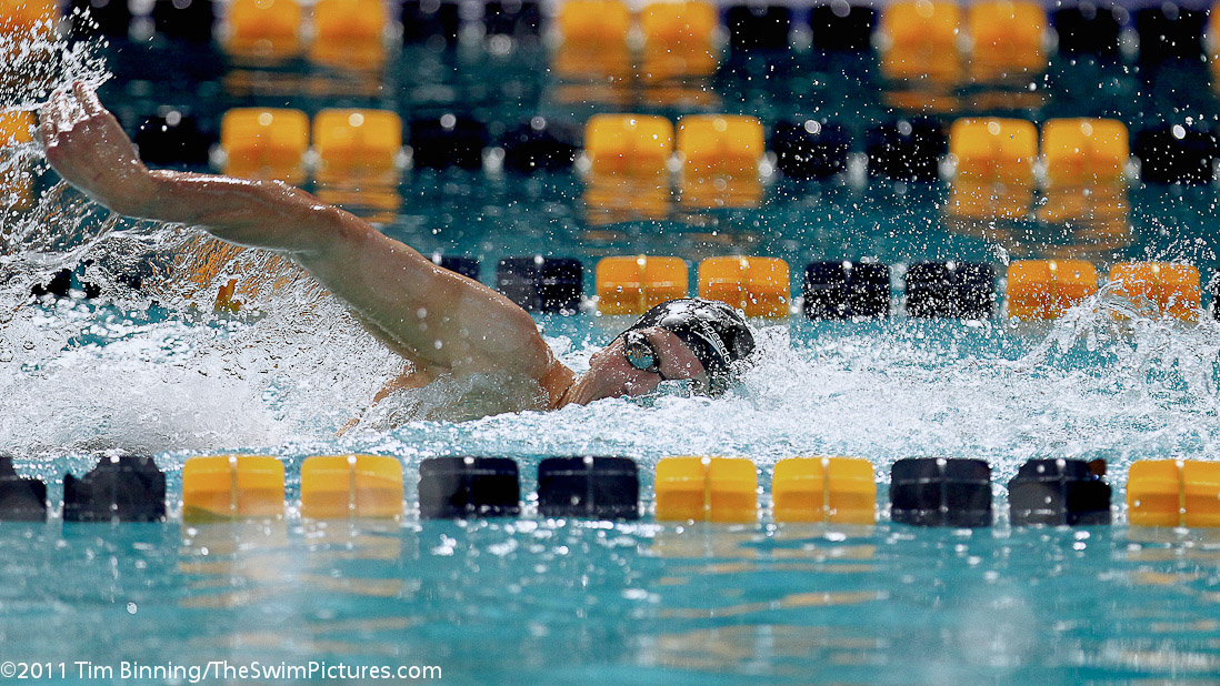 Michael Klueh of the USA swims the 400m Freestyle at the 2011 Mutual of Omaha Duel in the Pool held December 16 and 17, 2011 at Georgia Tech University in Atlanta, Georgia.