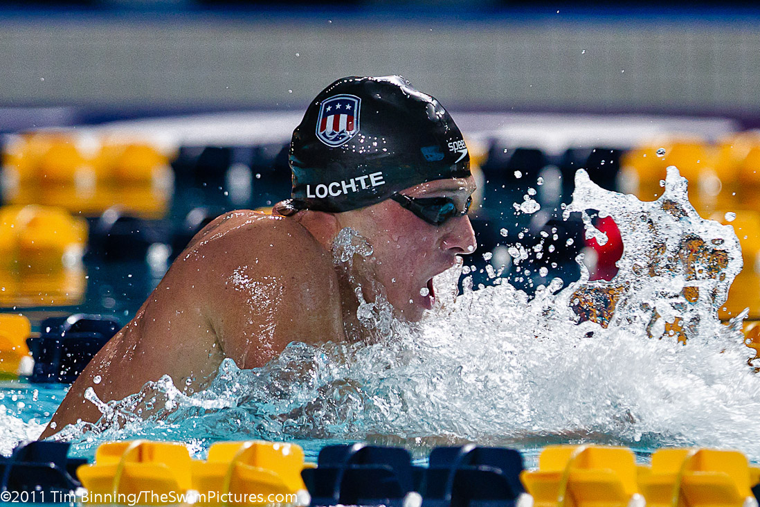 Ryan Lochte of the USA wins the 400m Individual Medley at the 2011 Mutual of Omaha Duel in the Pool held December 16 and 17, 2011 at Georgia Tech University in Atlanta, Georgia.