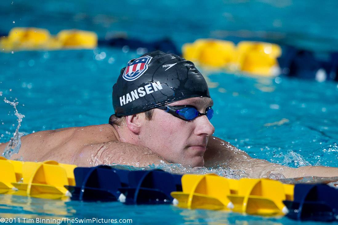Brendan Hansen of the USA warms up before the final session at the 2011 Mutual of Omaha Duel in the Pool held December 16 and 17, 2011 at Georgia Tech University in Atlanta, Georgia.