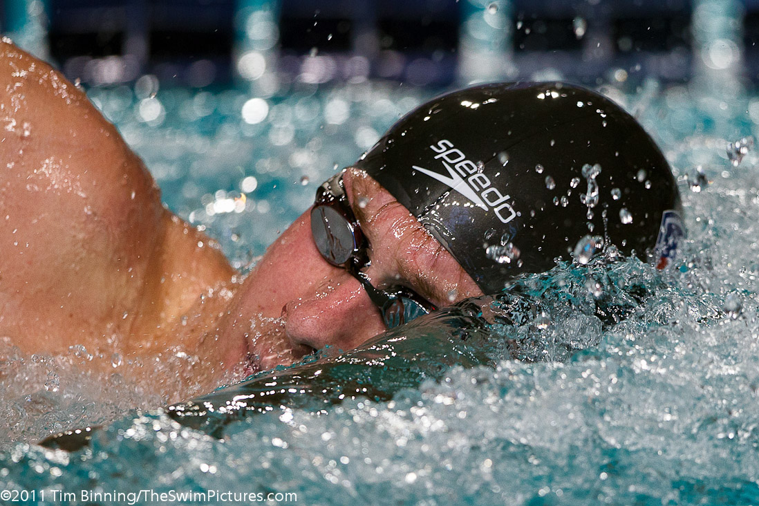 Peter Vanderkaay of the USA swims the 800m Freestyle at the 2011 Mutual of Omaha Duel in the Pool held December 16 and 17, 2011 at Georgia Tech University in Atlanta, Georgia.