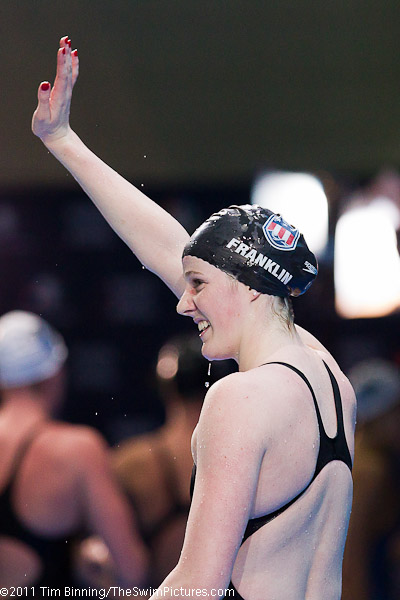 Missy Franklin of the USA wins the 200m Backstroke at the 2011 Mutual of Omaha Duel in the Pool held December 16 and 17, 2011 at Georgia Tech University in Atlanta, Georgia.