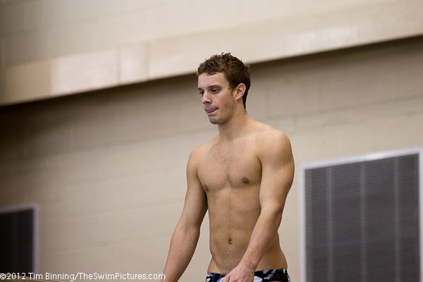 Logan Shinholser prepares to dive during the tree meter finals at the 2012 ACC Women's Swimming and Diving championships. 