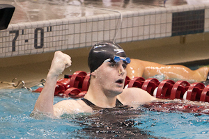 Tyler Clary of the University of Michigan captures the 200 Backstroke in an NCAA record 1:37.58