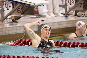 Neil Versfeld of the University of Georgia captures the 200 Breaststroke in a US Open and NCAA record 1:51.40