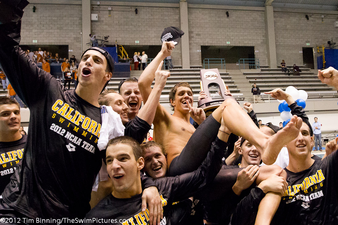 Tom Shields is awarded Swimmer of the Meet and Cal Berkeley Men's Swimming and Diving Celebrates winning the NCAA Championship | Cal, Cal Berkeley, Shields, Thomas Shields, _Shields_Thomas, celebration