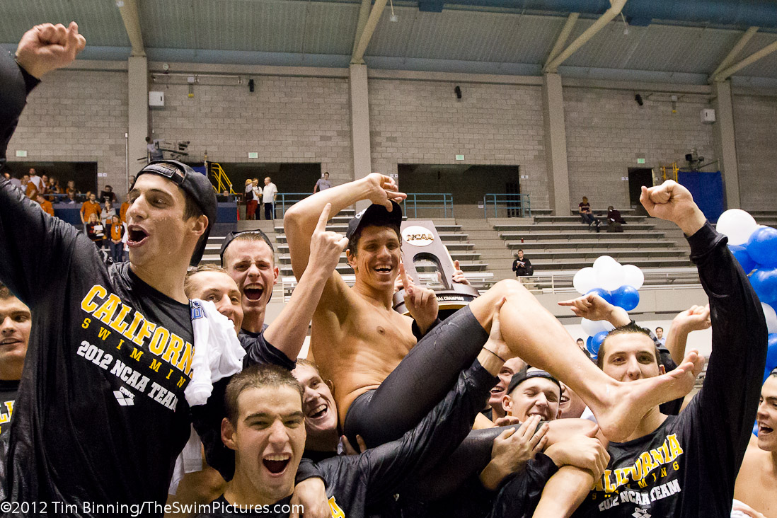 Tom Shields is awarded Swimmer of the Meet and Cal Berkeley Men's Swimming and Diving Celebrates winning the NCAA Championship | Cal, Cal Berkeley, Shields, Thomas Shields, _Shields_Thomas, celebration