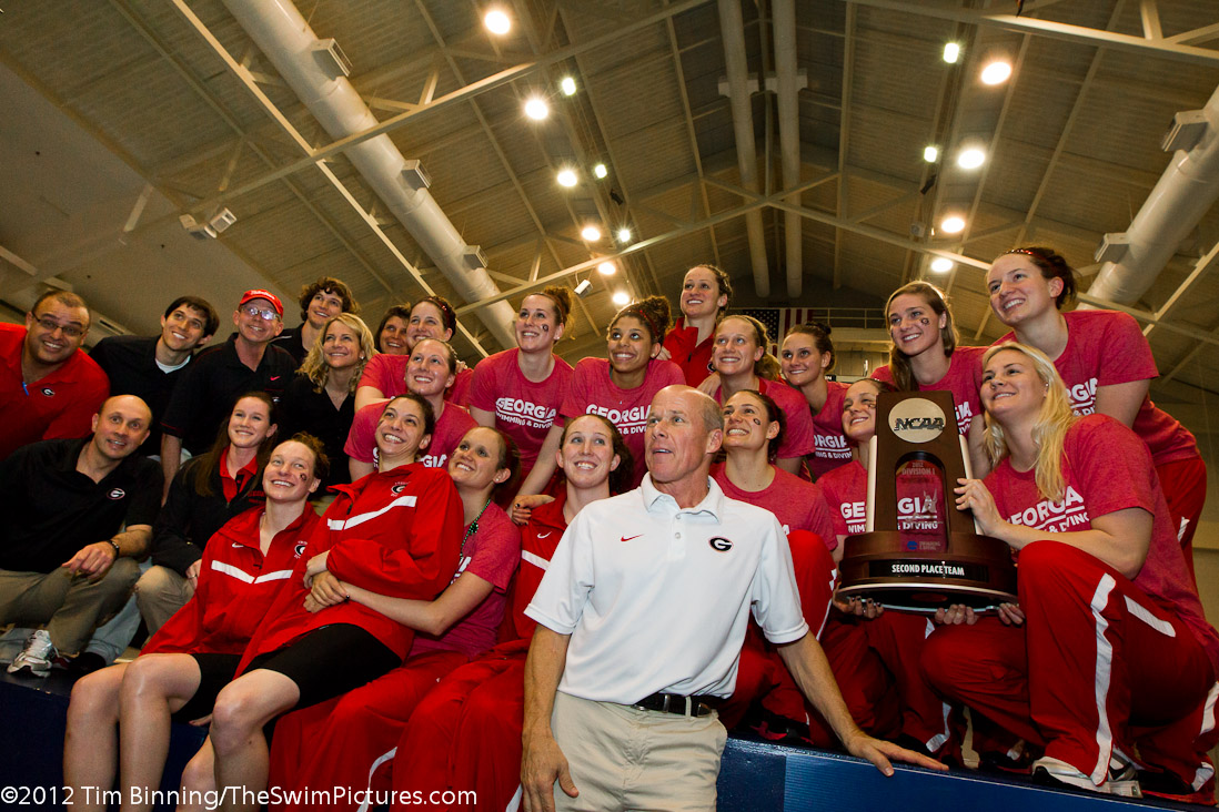Georgia women celebrate a second place team finish at the 2012 NCAA Division I Swimming and Diving Championships | _Georgia, second place team