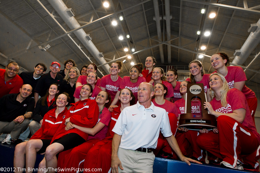  Georgia women celebrate a second place team finish at the 2012 NCAA Division I Swimming and Diving Championships | _Georgia, second place team