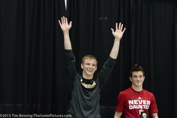 Steele Johnson of Purdue adds a Platform Diving victory to his earlier 1-Meter diving win at the 2015 NCAA Division I Men's Swimming and Diving Championships held at the University of Iowa.