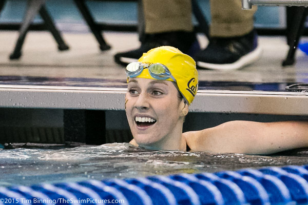 California Sophomore Missy Franklin shows off her versatility winning the 200 IM at the 2015 NCAA Division I Women's Swimming and Diving Championships held at the Greensboro Aquatic Center in Greensboro, North Carolina.