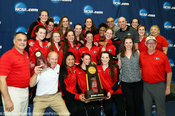 University of Georgia Team Champion at the 2016 NCAA Division I Women's Swimming and Diving Championships