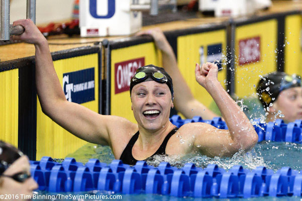200 Individual Medley winner Ella Eastin of Stanford at the 2016 NCAA Division I Women's Swimming and Diving Championships