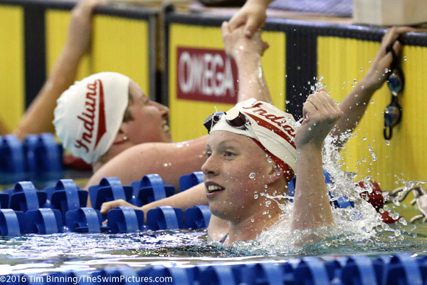 200 Breaststroke winner Lilly King of Indiana at the 2016 NCAA Division I Women's Swimming and Diving Championships