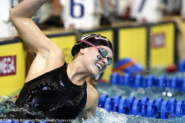 100 Freestyle winner Olivia Smoliga of Georgia at the 2016 NCAA Division I Women's Swimming and Diving Championships