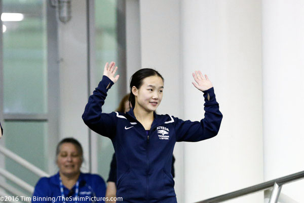 1 Meter diving winner Sharae Zheng, Nevada at the 2016 NCAA Division I Women's Swimming and Diving Championships