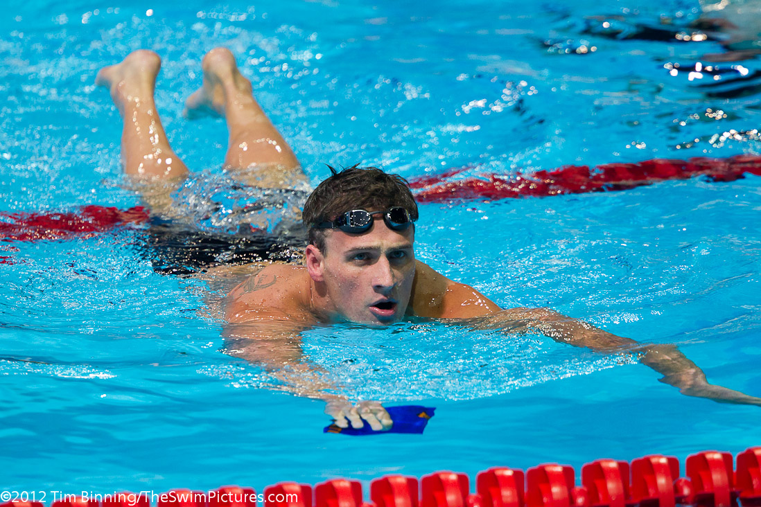 Ryan Lochte following his win in the 200 backstroke.