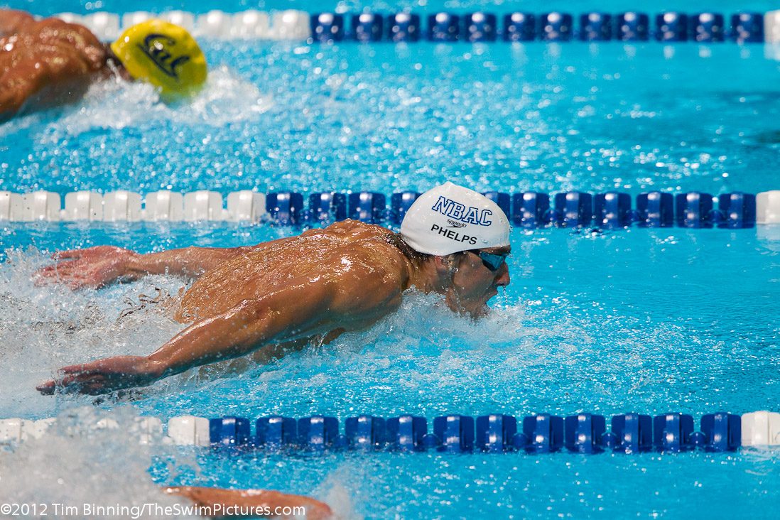 Michael Phelps swims the 100 fly semi-final.